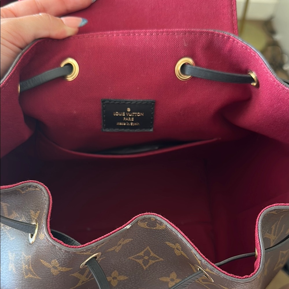 Louis Vuitton Brown Monogram Backpack with Black Flap - Picture 5 of 8